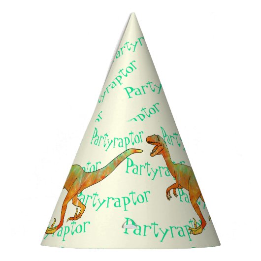 パーティーラプターおもしろいベクカラフルラプター恐竜 パーティーハット (左)