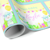 パーティーラマス子供の誕生日パーティパーソナライズされた ラッピングペーパー (ロールコーナー)
