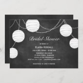 パーティーランタンズオンチョークブライダルシャワー招待状 招待状 (正面/裏面)