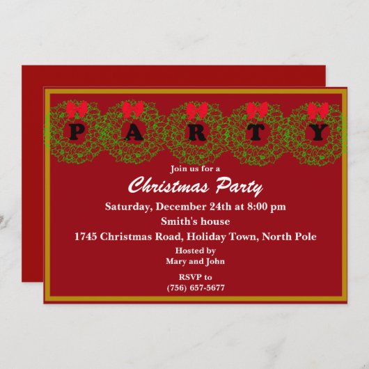 パーティーリースパーティの招待状 招待状 (正面/裏面)