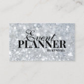 パーティーレンタルイベントプランナー食器グリッターグレー 名刺 (正面)