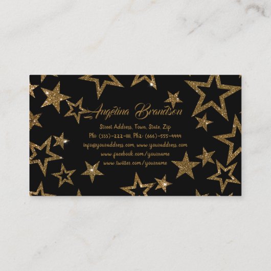 パーティーレンタルケータリング機器ファンシースターブラック 名刺 (裏面)