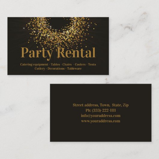 パーティーレンタル食器スターサークルダークブラウン 名刺 (正面/裏面)