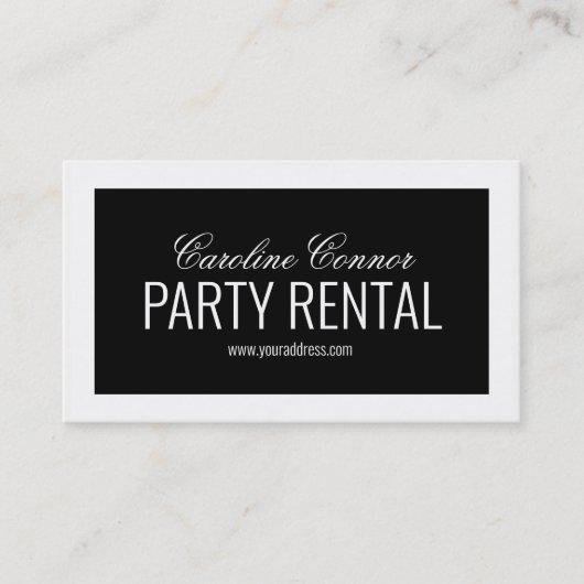 パーティーレンタル食器デコール白黒縁ど 名刺 (正面)