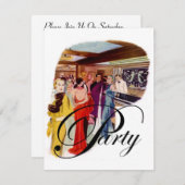 パーティーヴィンテージアートデコファッションスタイル招待状 招待状 (正面/裏面)