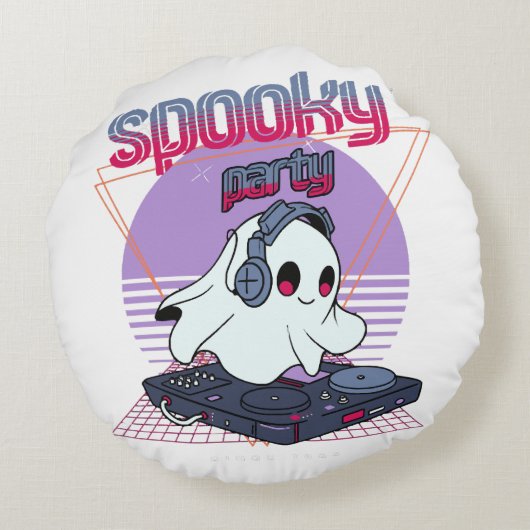 パーティー不気味ハロウィーン ラウンドクッション (裏面)