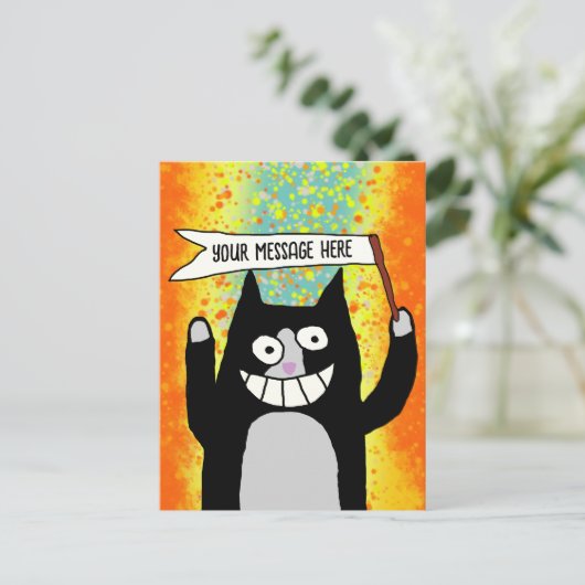 パーティー付きサインカーパーソナライズされたド ポストカード (スタンド正面)