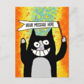 パーティー付きサインカーパーソナライズされたド ポストカード (正面)