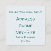 パーティー付き帽子の犬 スクエア名刺 (裏面)