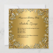 パーティー仮装パープルオレンジ金ゴールドシルバー 招待状 (裏面)