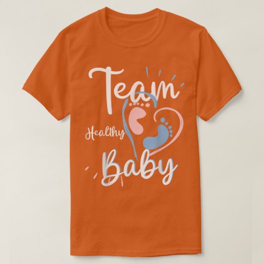 パーティー供給チーム健康なベビー性別の表示 Tシャツ (デザイン正面)