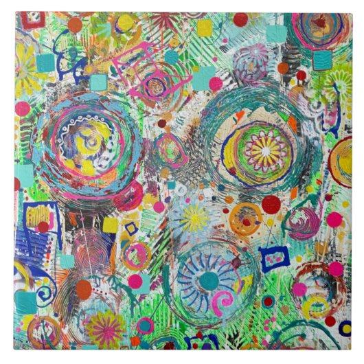 パーティー入り6 x 6セラミックタイル タイル (正面)