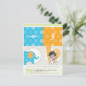 パーティー円::象+風船1 インビテーションポストカード (スタンド正面)