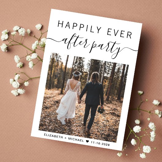 パーティー写真の後で幸せ結婚に 案内状