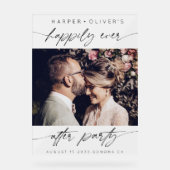 パーティー写真の後の幸せな結婚い アクリルサイン (正面)