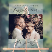 パーティー写真の後の幸せな結婚い アクリルサイン (ニュートラル)