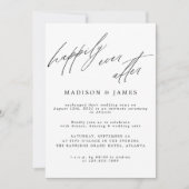 パーティー写真の書道の後に幸せ結婚に 案内状 (正面)