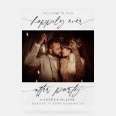 パーティー写真の歓迎を受け結婚て幸せに アクリルサイン (正面)