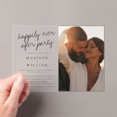 パーティー写真モダンの後の結婚幸せ アクリル招待状 (インサイチュ (ポータブル))