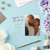 パーティー写真モダンの後の結婚幸せ アクリル招待状 (インサイチュ (ウェディング))