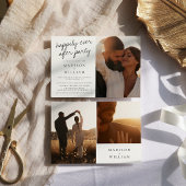 パーティー写真モダンの後の結婚幸せ 招待状