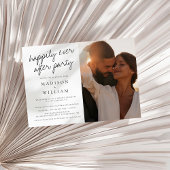 パーティー写真モダンの後の結婚幸せ 招待状