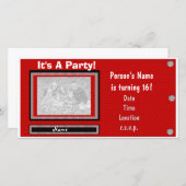 パーティー写真招待状テンプレート (正面/裏面)