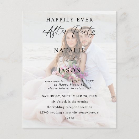 パーティー写真結婚披露宴の後の予算 チラシ (正面)