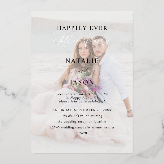 パーティー写真結婚披露宴v2 箔招待状 (正面)