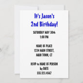 パーティー列車に乗って 2歳の誕生日 招待状 (裏面)