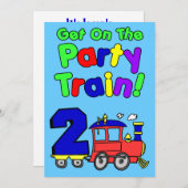 パーティー列車に乗って 2歳の誕生日 招待状 (正面/裏面)