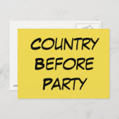 「パーティー前の国離れ」の主旨 インビテーションポストカード (正面/裏面)