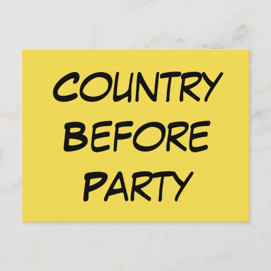 「パーティー前の国離れ」の主旨 インビテーションポストカード (正面)