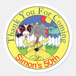 パーティー動物おもしろい誕生会 ラウンドシール