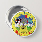 パーティー動物おもしろい誕生会 缶バッジ (正面&裏面)