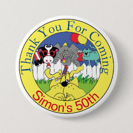 パーティー動物おもしろい誕生会 缶バッジ