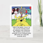 パーティー動物おもしろい誕生日挨拶 カード (正面)