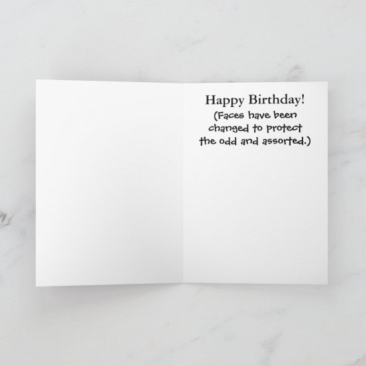 パーティー動物おもしろい誕生日挨拶 カード (内部)