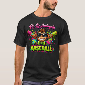 パーティー動物のミーム 野球 楽しい Tシャツ