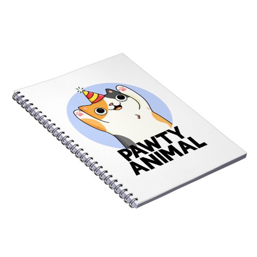 パーティー動物のユーモアたっぷりのパーティー帽子ねこぷん ノートブック (右側)