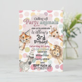 パーティー動物の子供の誕生日の招待 招待状 (スタンド正面)