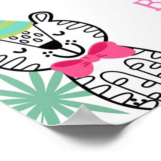 パーティー動物の歓迎サイン ポスター (角)