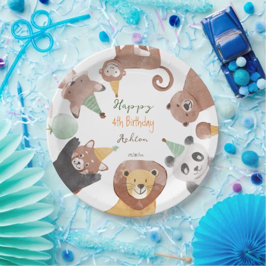 パーティー動物の誕生日パーソナライズされた会 ペーパープレート (パーティー)