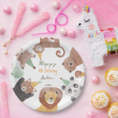 パーティー動物の誕生日パーソナライズされた会 ペーパープレート (パーティー)