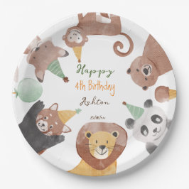 パーティー動物の誕生日パーソナライズされた会 ペーパープレート