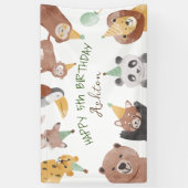 パーティー動物の誕生日パーソナライズされた会 横断幕 (縦)