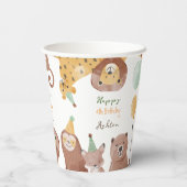 パーティー動物の誕生日パーティパーソナライズされたー名 紙コップ (裏面)
