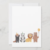 パーティー動物の誕生日パーティーへの招待テンプレート 招待状 (裏面)