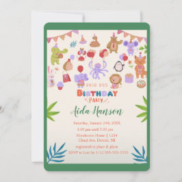 パーティー動物の誕生日パーティーへの招待 招待状