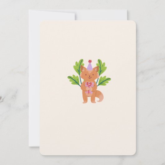 パーティー動物の誕生日パーティーへの招待 招待状 (裏面)